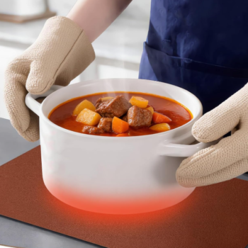 Waterproof, heat-resistant faux leather placemat set (6-pack); easy-to-clean round mats