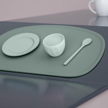 Set of 3 children's silicone placemats; soft and non-slip; perfect for infants' and toddlers' dining areas