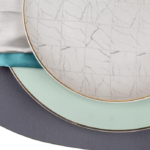 Kitchen tableware set; includes plates, placemats, and cutlery; ideal for everyday table settings