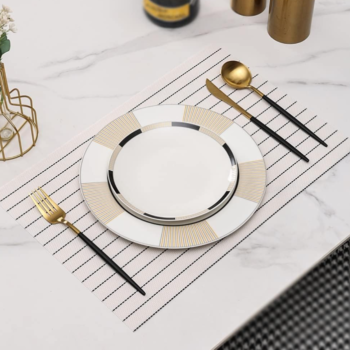 Ceramic Western-style plate and placemat set; tableware for home dining décor