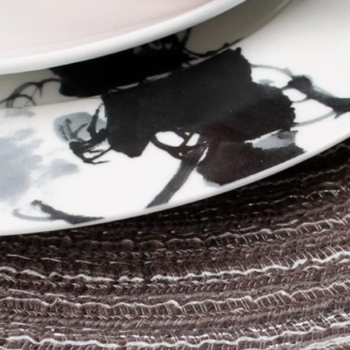 Western-style plate and tableware set; includes placemats and napkins; ideal for dining room and home table setups