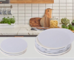 Soft round felt plate protector set (30-pack); scratch-resistant pads in two sizes