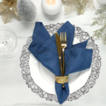 Silver round plastic placemat set (12-pack); decorative, heat-insulating mats for festive gatherings