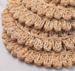 Round corn husk woven placemat set (8-pack); natural-style heat-insulating table mats